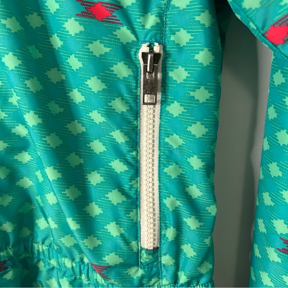 The North Face Women’s Teal Green Blue Printed Rainjacket - Picture 2 of 6